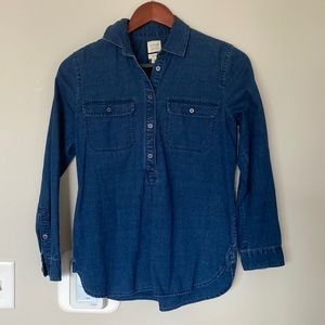 JCrew Jean Half Button Up